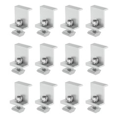 12pcs Solar Panel Mounting 40mm Z Clip Aluminum End Clamp for RVs White