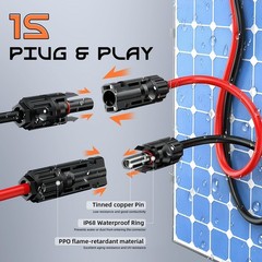 20FT 12AWG Solar Charging Cable XT60 Connector Extension for LiFePO4 Battery RV