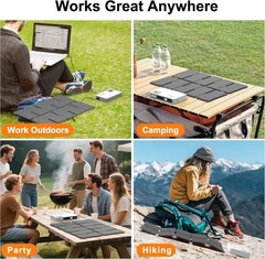 97Wh Portable Solar Generator w/ 34W Panel USB-C Fast Charge LED Light
