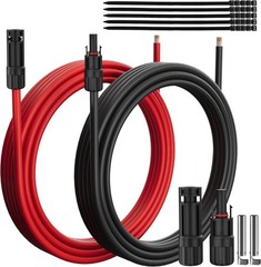50 ft Solar Extension Cable 10AWG with Waterproof Connectors Pair
