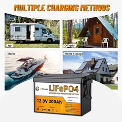 12.8V 200Ah Lithium Battery 200A BMS LifePO4 Deep Cycle Solar Marine Solar RV