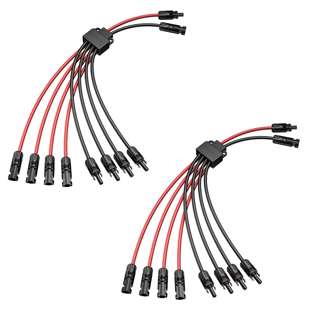 30A Solar Panel Y-Branch Connectors, Parallel Adaptor Cable, 2PCS Solar Wiring