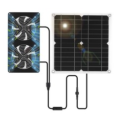 15W Solar Powered Exhaust Fan Kit with 28x28cm Panel for Pet House Ventilation