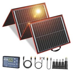 150W Portable Foldable Solar Panel Kit, Compact 21x20in Design 150W 19x21in