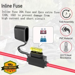 ELFCULB 14AWG 2FT SAE Splitter 1 to 4 Cable