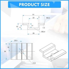 48 Pack 1.06 Inch Solar Panel Mid Clamps Aluminum Bracket Mounting Accessories