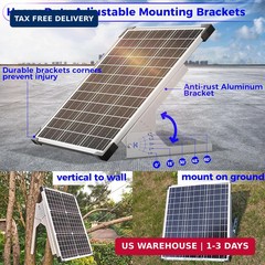 Voltset 50W Solar Panel Kit, 12V Solar Battery Trickle Charger Maintainer + 10A