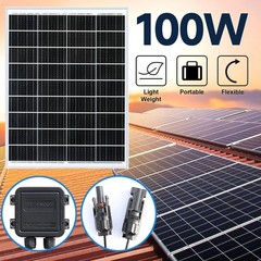 Single-sided 100W Watt 12V Solar Panel Mono HighEfficiency PV for Sunshed Roof