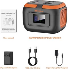 Portable Power Station 120W Li-Ion 97.6Wh AC Outlets Ideal for Camping