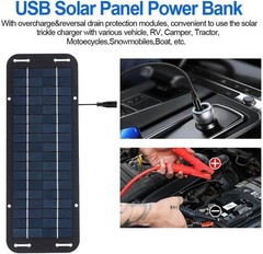 Set of 2-12V 30W Car Boat Power Solar Panels-Battery Maintainer for Vehicles +