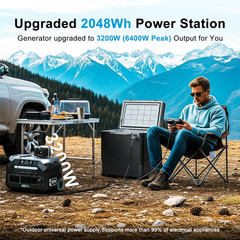 IEE 3200W Portable Power Station P3200, 2048Wh Solar Generator, 1800W AC Chargin