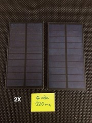2X 6Vdc x 220mA Mini Solar Panel epoxy Outdoor Rated New