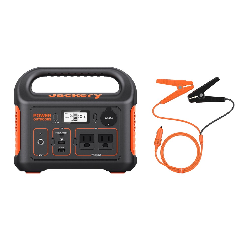 Explorer 290 plus Portable Power Station with Automobile Battery Charging Cable