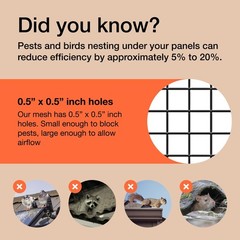 MaPorch Solar Panel Bird Guard Mesh Screen – 6 in x 120 ft Black PVC Coated G…