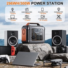 SBAOH 296Wh Portable Power Station Solar Generator for Outdoor Orange