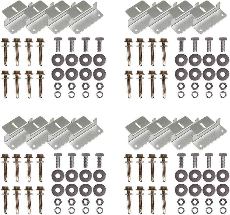 4 Sets of Solar Panel Mounting Z Brackets Lightweight Aluminum Corrosion-Free Co