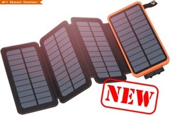 Cargador solar de 25000 mAh, batería externa portátil USB C para exteriores con