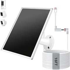 Solar Panel Ring Camera 6W Solar Charger W/ USB-C & Barrel Plug Ring Stick Up