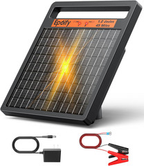 Solar Electric Fence Charger 1.2J Stored Energy, 45 Miles Coverage,8W Solar Fenc
