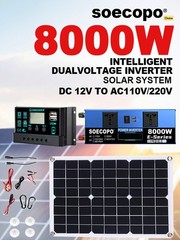 8000w 110v Solar Full Kit Inverter 300W Solar Panel Home 100A Controller SystdB