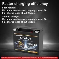Lithium YTX20L-BS, 800A LiFePO4 Motorcycle Battery, 12V 10AH ATV, UTV, Jet Sk…