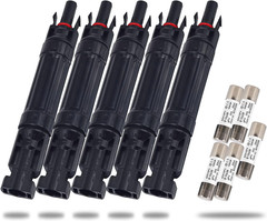 5 portafusibles solar 30A conector macho hembra panel controlador IP67 protecion