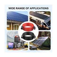 Solar Panel Extension Cable – 10AWG 100FT Solar Wire with Female & Male Water…