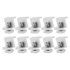 10x Solar Mount Z Bracket Pressing Block PV Panel Rail End Grounding Clamps 30mm