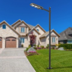 10ft Black Galvanized Steel Outdoor Parking Lot Lighting Post With Ground Cage
