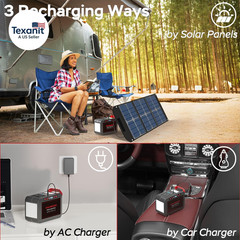 Portable Power Station 300W 237Wh Camping Solar Generator Backup Lithium Batter
