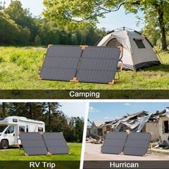 MHPOWOS Bifacial Solar Panel 100W 200W for Power Stations RV Outdoor Camping