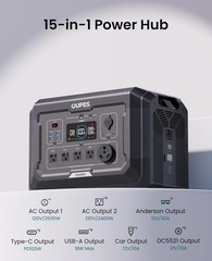 OUPES Mega 2 Portable Power Station 2500W (5400W Peak) Solar Power Generator