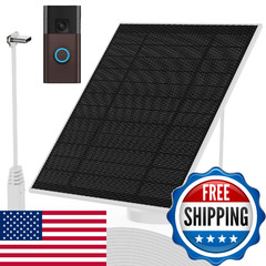 Ring Doorbell 2024 Solar Panel 6W Ultra-Thin Type-C Charger with 13.1Ft Cable