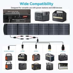 200W Portable Foldable Solar Panel MC4 USB-C Power Station RV Camping