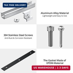 Solar Panel Roof Mounting Kit, 7.87″ Aluminium Solar Rail & Clamps | Solar