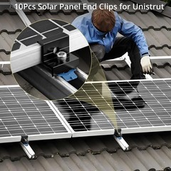 Solar Panel End Clamps Pack Aluminum Alloy for Unistrut Mounting Kit
