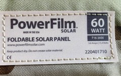 NEW “PowerFilm Solar” 60 WATT F16-3600 Foldable Solar Panel w/ Adapter & Paper
