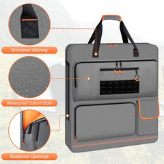 Solar Panel Storage Bag with Orange Lining, Deepened Opening, Zipper with Pull a