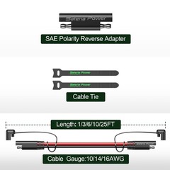 10AWG 10FT SAE Extension Cable, SAE Quick Disconnect Connector for Automotive…