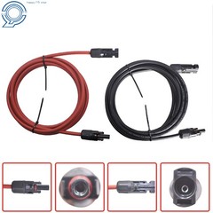 1 Pair Black + Red Solar Panel Extension Cable Wire Connector 10AWG 10 Feet