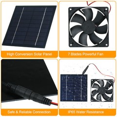5W Solar Panel Fan Ventilator Solar Exhaust Fan waterproof H3R4