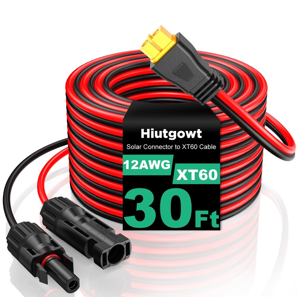 12AWG XT60 Solar Cable 30FT Solar Panel Connector Adapter For Portable Power…