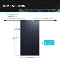 100W Flexible Solar Panel 12V, 22% Efficiency