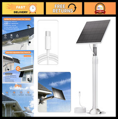 5W Solar Charger for Ring Camera, 360° Swivel, 10ft USB-C, Weatherproof, Outdoor