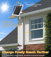 8W Solar Panel Ring Camera 2-Pack Solar Panel Charger Compatible W/ Ring Stick
