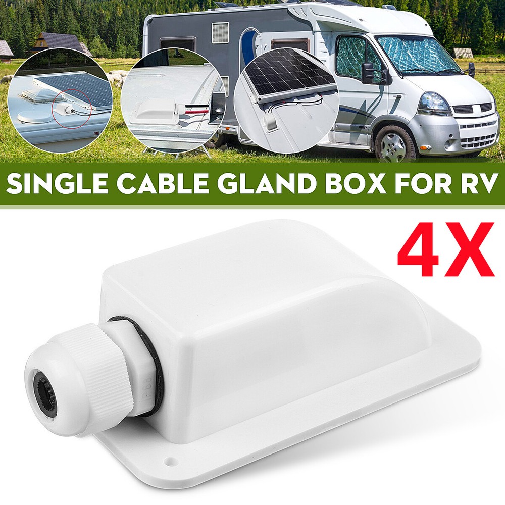 4Pcs Single Wire Cable Entry Gland Box Roof Solar Panel Junction Box Waterproof