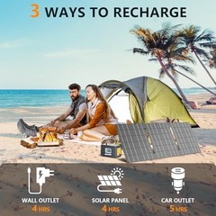 88Wh Portable Solar Generator 120W Power Station with LED