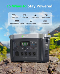 Portable Power Station ，INFINITY 2000 Black Electric Solar Generator，2048Wh Life
