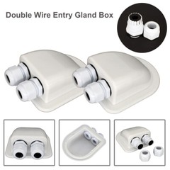 2Pcs Double Wire Cable Entry Gland RV Solar Boat Caravan Roof Panel Junction Box
