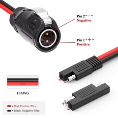 10AWG 2 Pin Power Connector Adapter Cable, Furion Solar to SAE, RV & Solar Use